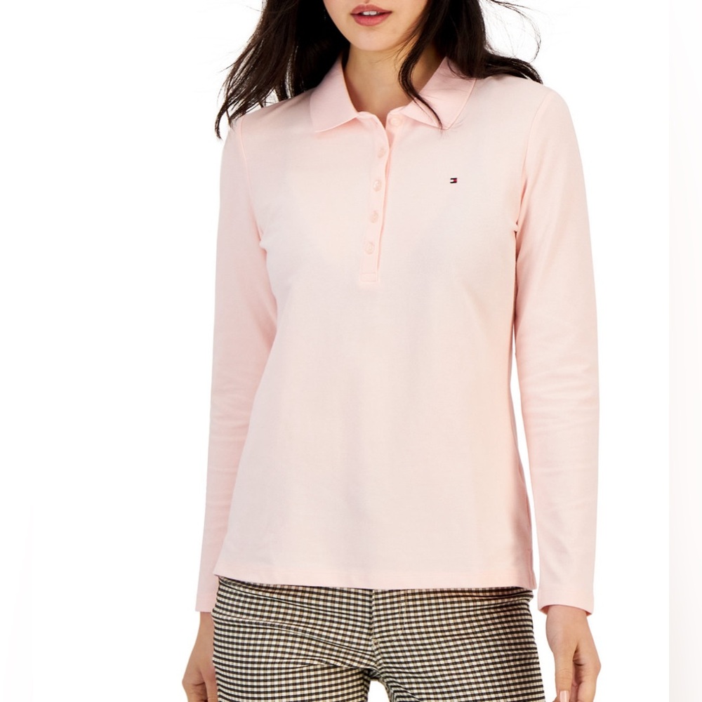 Tommy Hilfiger Pink Long Sleeve Polo Top